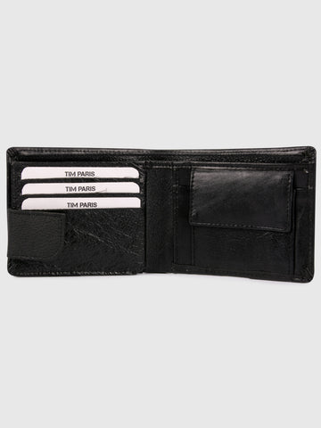 Genuine Wallet Black Leather Wallet for Men