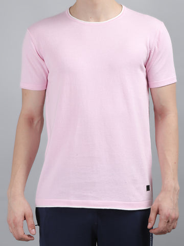 Mens Knitted Round Neck T-Shirt