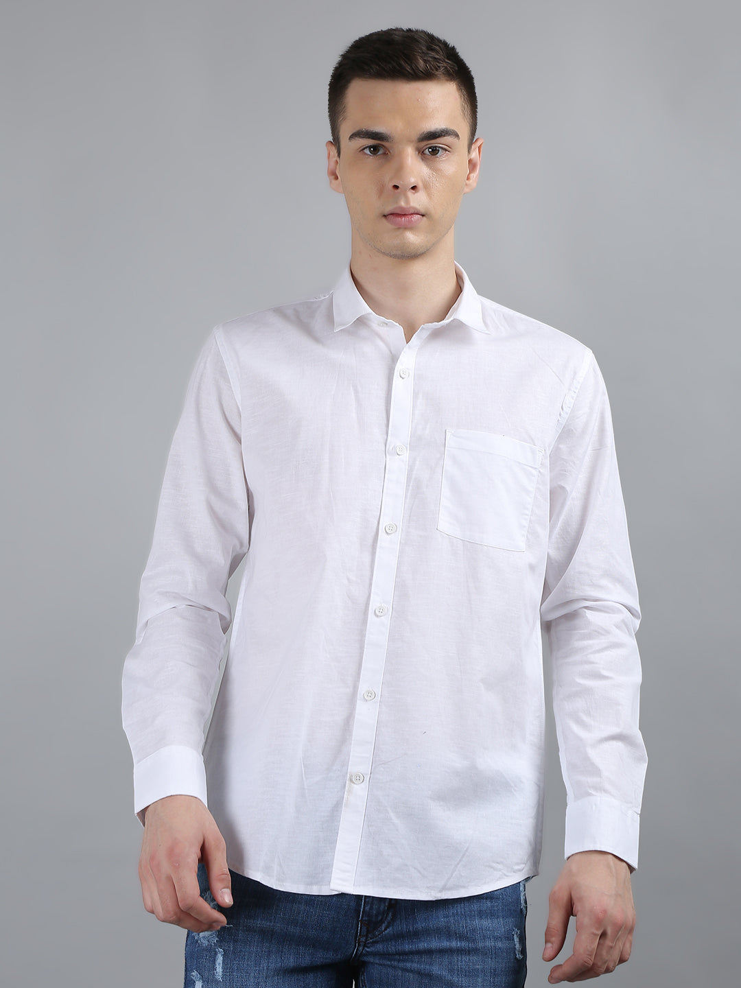 Mens Solid Regular Shirt