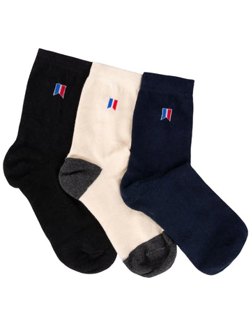 Socks For Premium High Ankle Length Sports Socks With Thick Cotton Cushion Multi-Purpose|Extra Durable Socks In An Assorted Combo| Pack Of 3 Free Size |(Cream/Black/Navy)|