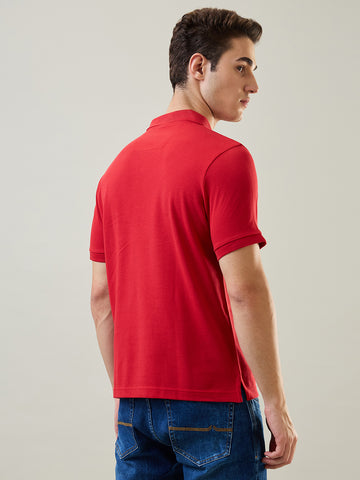 Red Solid Polo T-Shirt