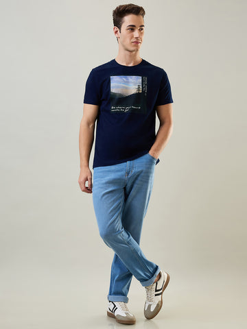 Tim Paris T-Shirt: Rinse Round Neck Printed