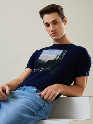 Tim Paris T-Shirt: Rinse Round Neck Printed