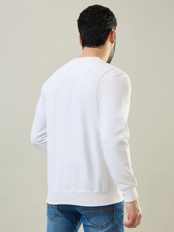 Tim Paris White Sweatshirt with Kangaroo Pocket