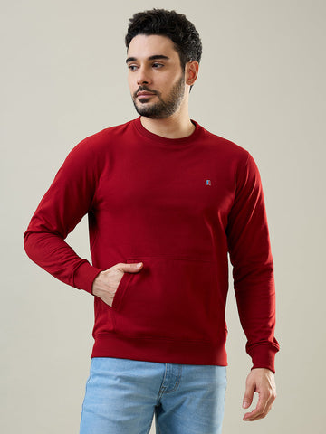 Tim Paris Red Sweatshirt with Kangaroo Pocket