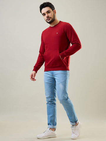 Tim Paris Red Sweatshirt with Kangaroo Pocket