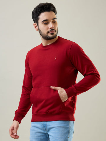 Tim Paris Red Sweatshirt with Kangaroo Pocket