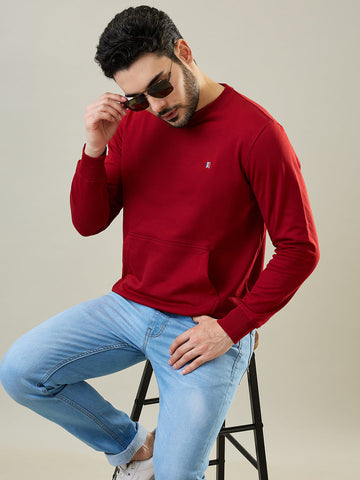 Tim Paris Red Sweatshirt with Kangaroo Pocket