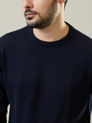 Tim Paris Navy Round Neck Pullover