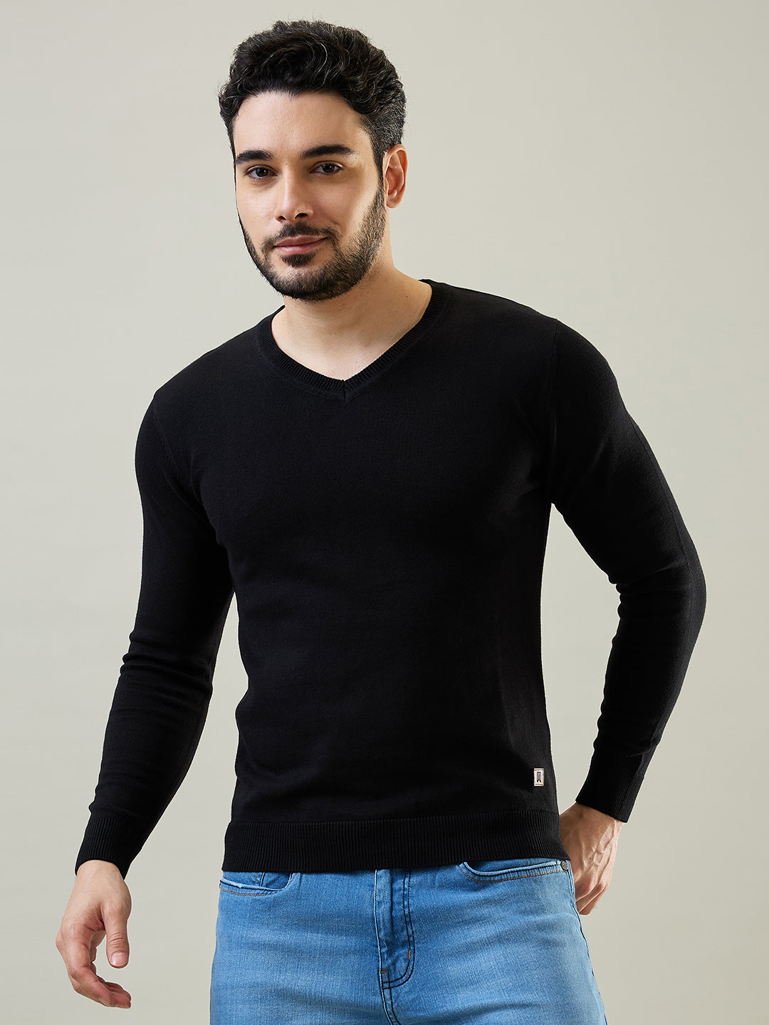 Tim Paris Black Mock Neck Pullover