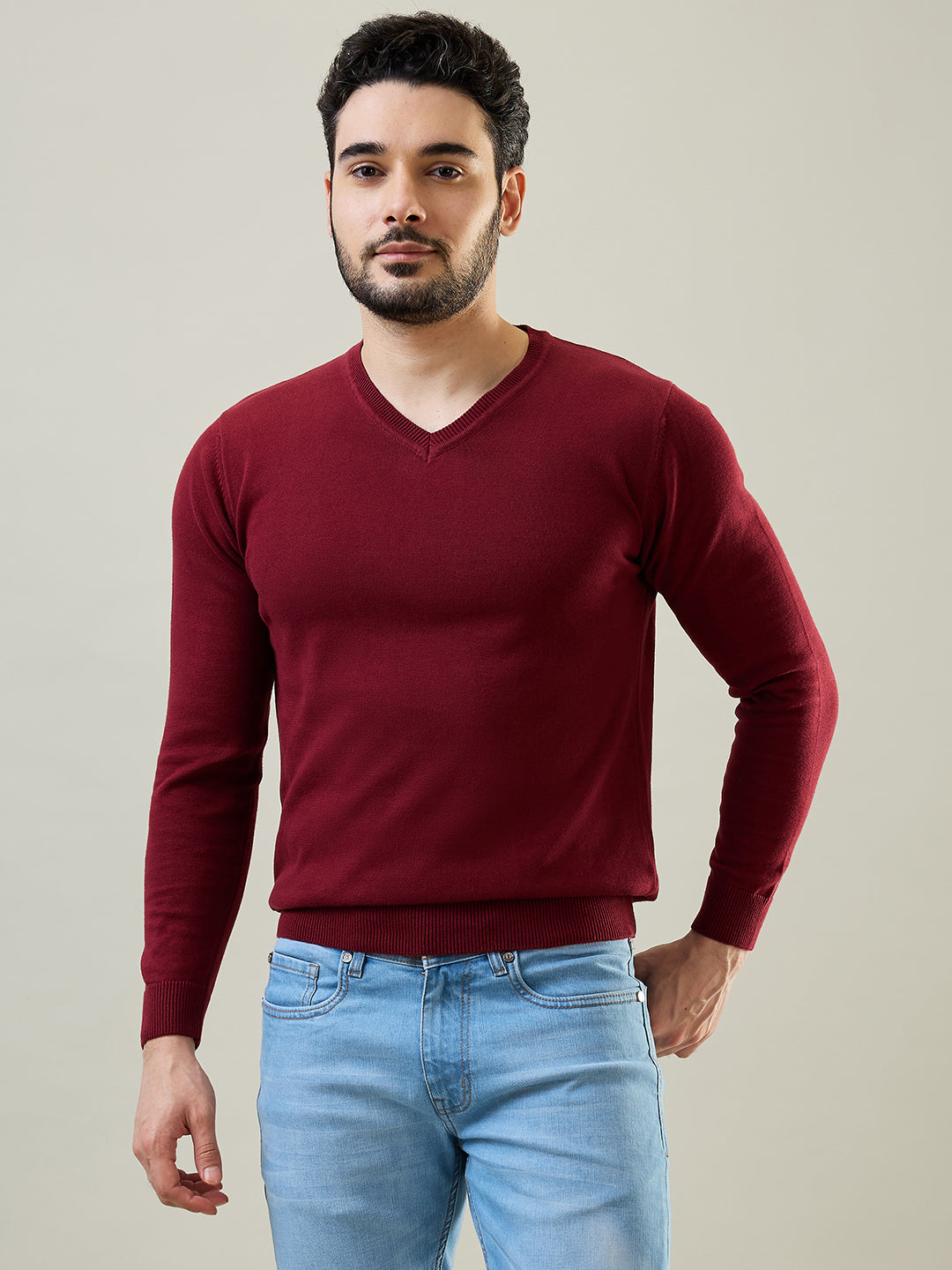 Tim Paris Wine Mock Neck Pullover