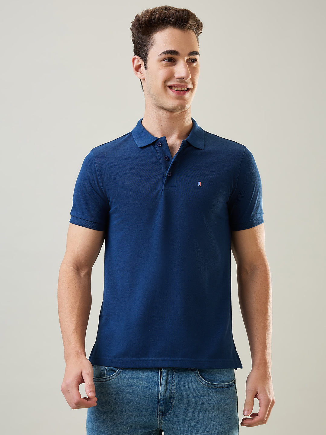 Tim Paris T-Shirt: Sailor Blue Polo Neck