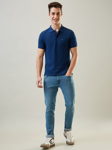 Tim Paris T-Shirt: Sailor Blue Polo Neck