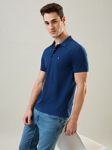 Tim Paris T-Shirt: Sailor Blue Polo Neck