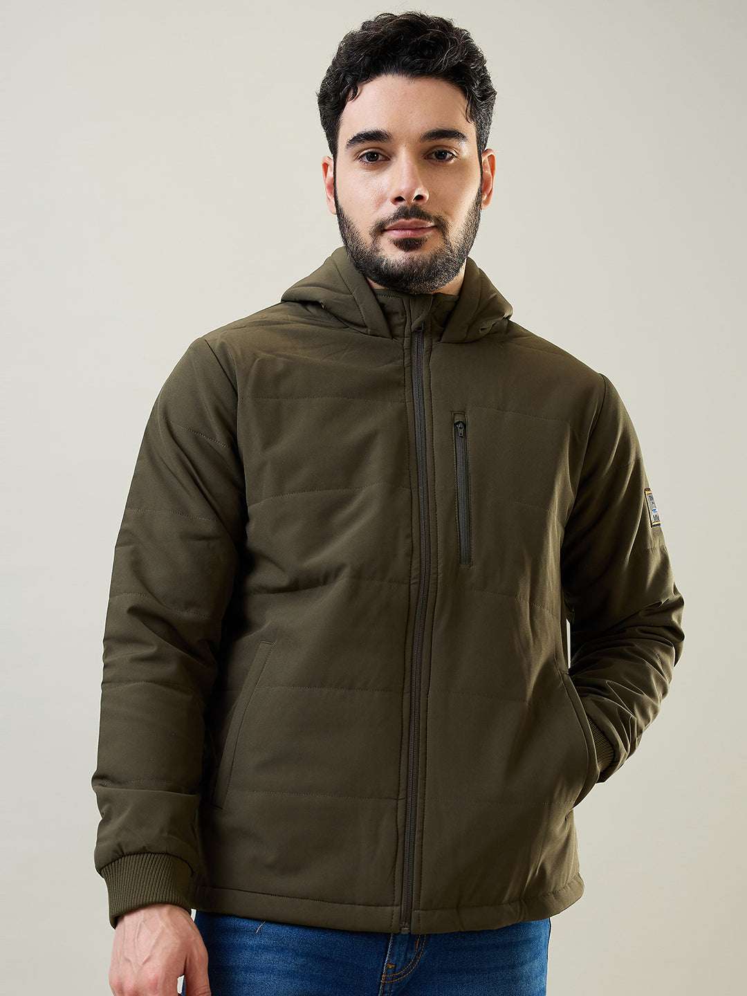 Tim Paris Olive Green Heavy Jacket – Regular Fit