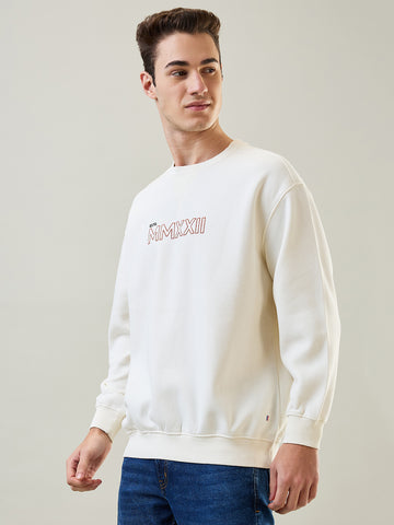 Tim Paris Sweatshirt: Egret Round Neck Printed