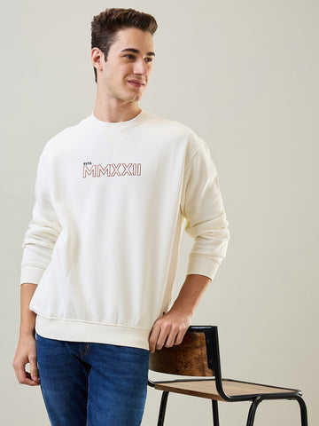 Tim Paris Sweatshirt: Egret Round Neck Printed