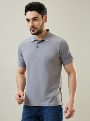 Tim Paris Grey Polo Neck T-Shirt