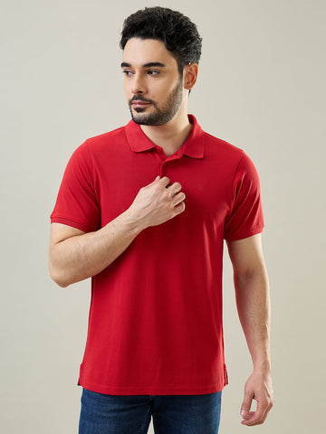 Tim Paris Red Polo Neck T-Shirt