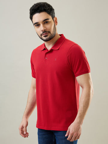 Tim Paris Red Polo Neck T-Shirt