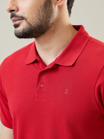 Tim Paris Red Polo Neck T-Shirt