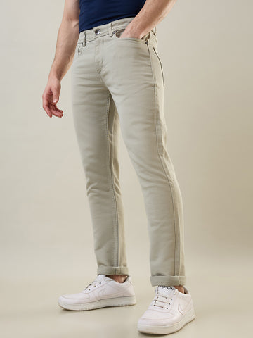 Tim Paris Jeans - Mint Reactive Solid Cotton Slim Tapered Denim