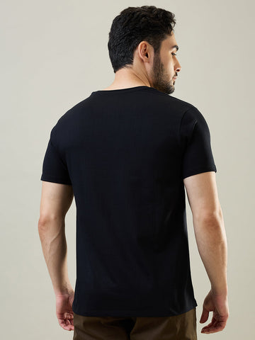 Tim Paris Black Round Neck T-Shirt