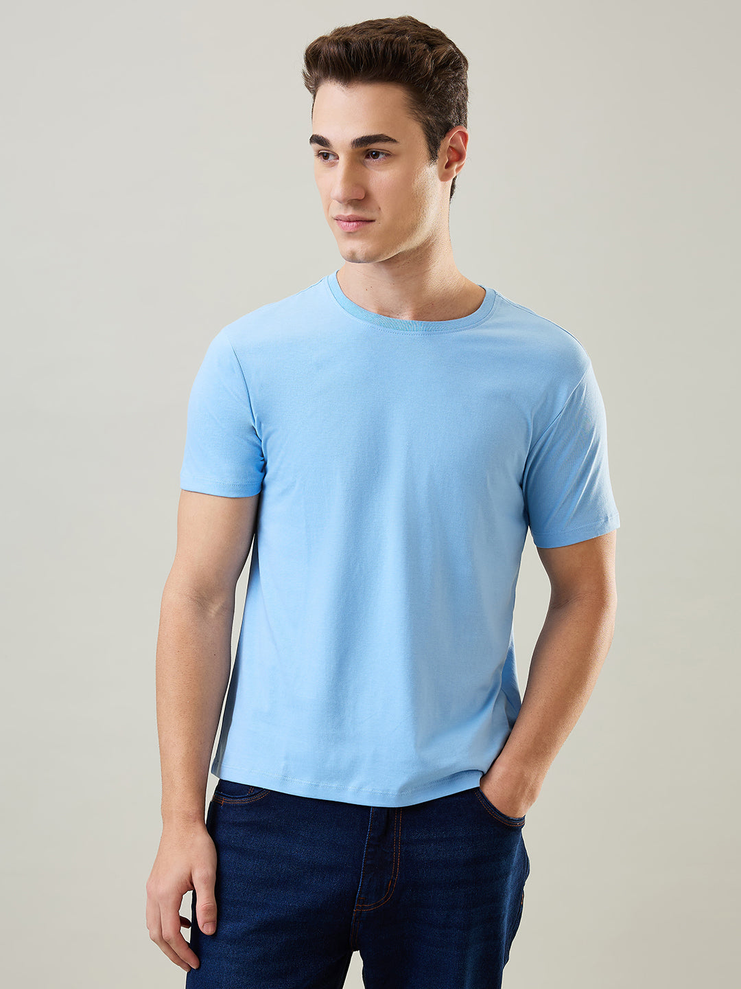 Tim Paris T-Shirt: Dutch Canal Round Neck Solid