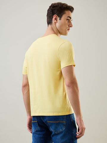 Tim Paris T-Shirt: Pale Banana Round Neck Solid