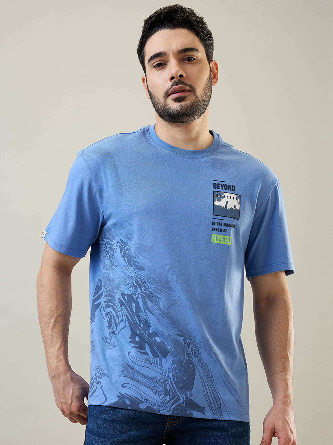 Robbia Blue Printed T-Shirt