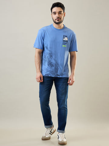 Robbia Blue Printed T-Shirt