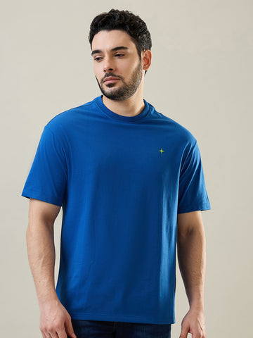 Tim Paris Men's Deja Vu Blue Round Neck Graphic T-Shirt