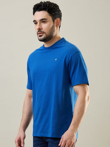 Tim Paris Men's Deja Vu Blue Round Neck Graphic T-Shirt