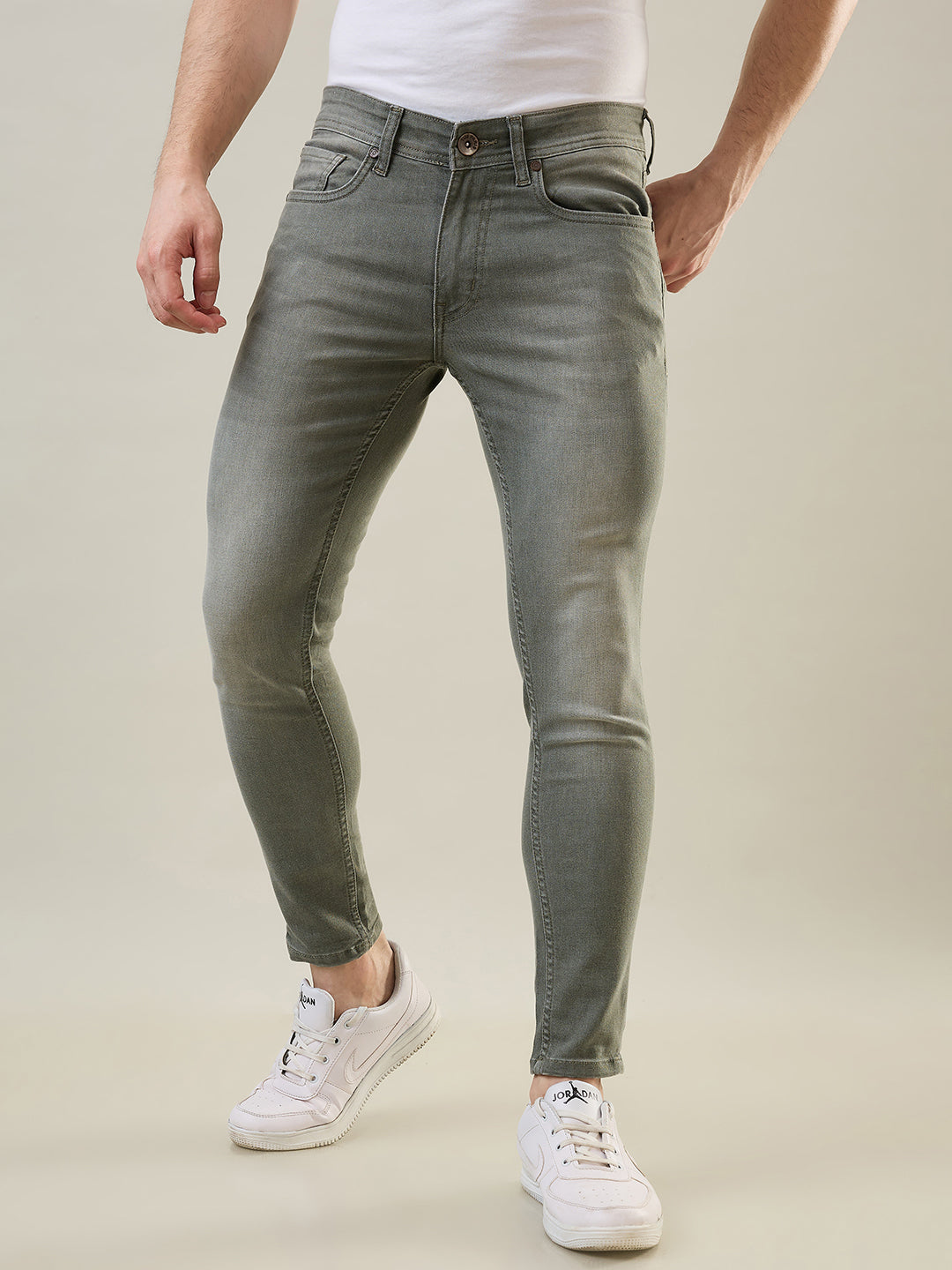 Tim Paris Jeans - Olive Green Ankle Fit Denim