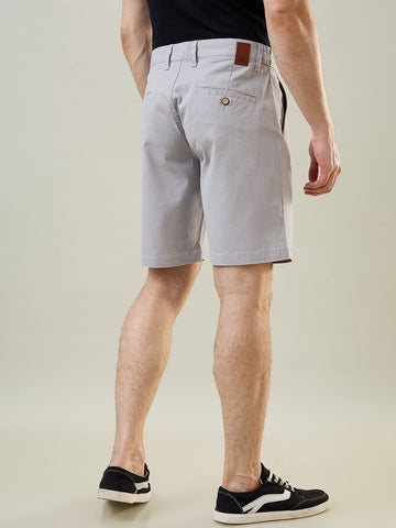 Tim Paris Light Grey Dyed Stretch Print Shorts