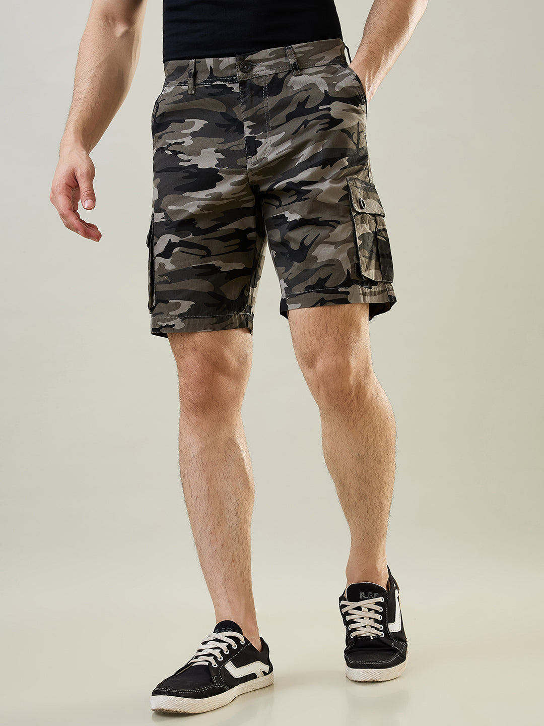 Tim Paris Grey Cargo Twill Shorts