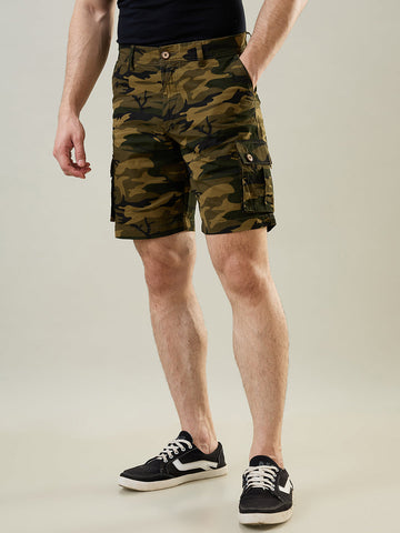 Tim Paris Olive Green Cargo Twill Shorts