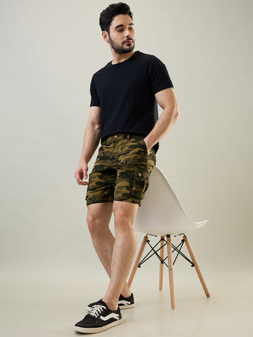 Tim Paris Olive Green Cargo Twill Shorts