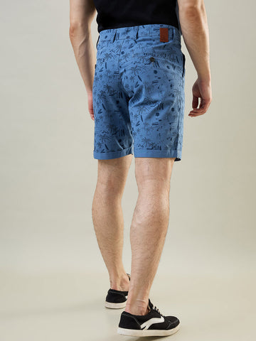 Tim Paris Blue Dyed Stretch Shorts – Regular Fit