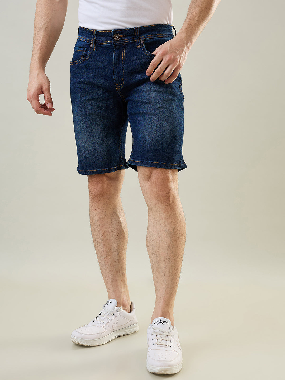 Tim Paris Dark Indigo Denim Stretch Shorts