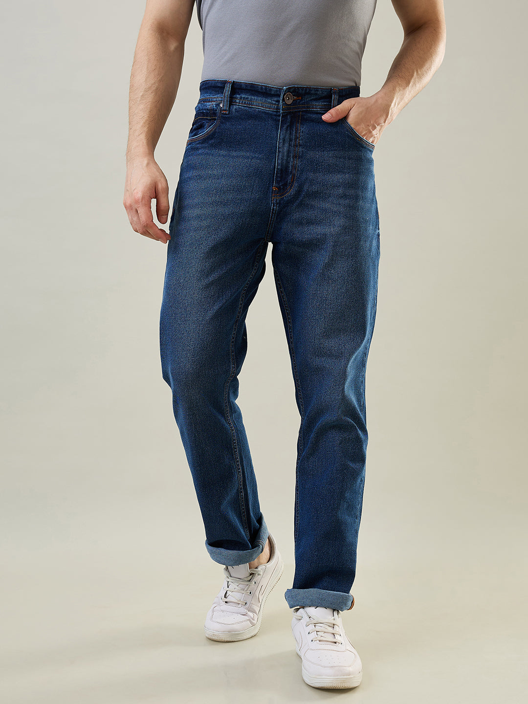 Tim Paris Medium Indigo Denim Jeans – Straight Fit