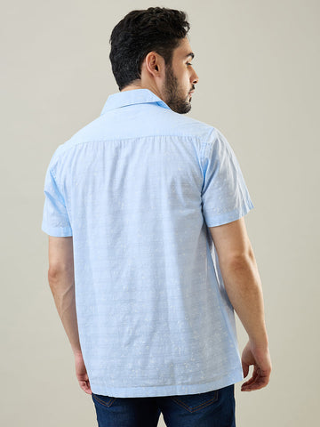 Tim Paris Sky Blue Print Shirt