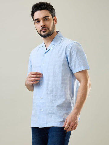 Tim Paris Sky Blue Print Shirt