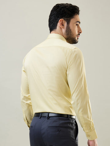 Tim Paris Yellow Solid Formal Shirt