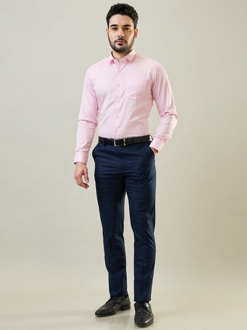 Tim Paris Pink Solid Formal Shirt 