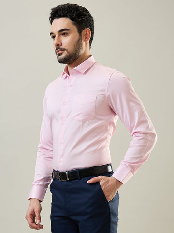 Tim Paris Pink Solid Formal Shirt 