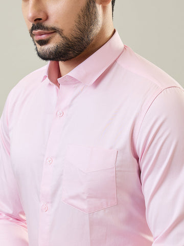 Tim Paris Pink Solid Formal Shirt 