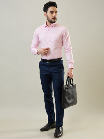 Tim Paris Pink Solid Formal Shirt 