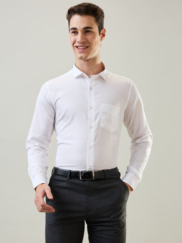 Tim Paris Formal Shirt - White Solid Shirt