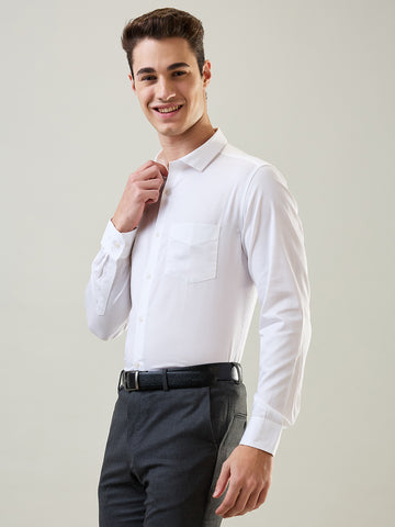 Tim Paris Formal Shirt - White Solid Shirt